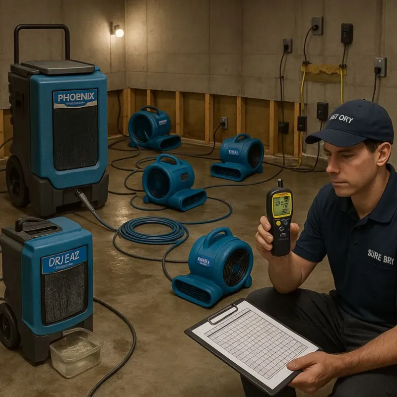 Structural Drying and Dehumidification process in Swisher County, TX